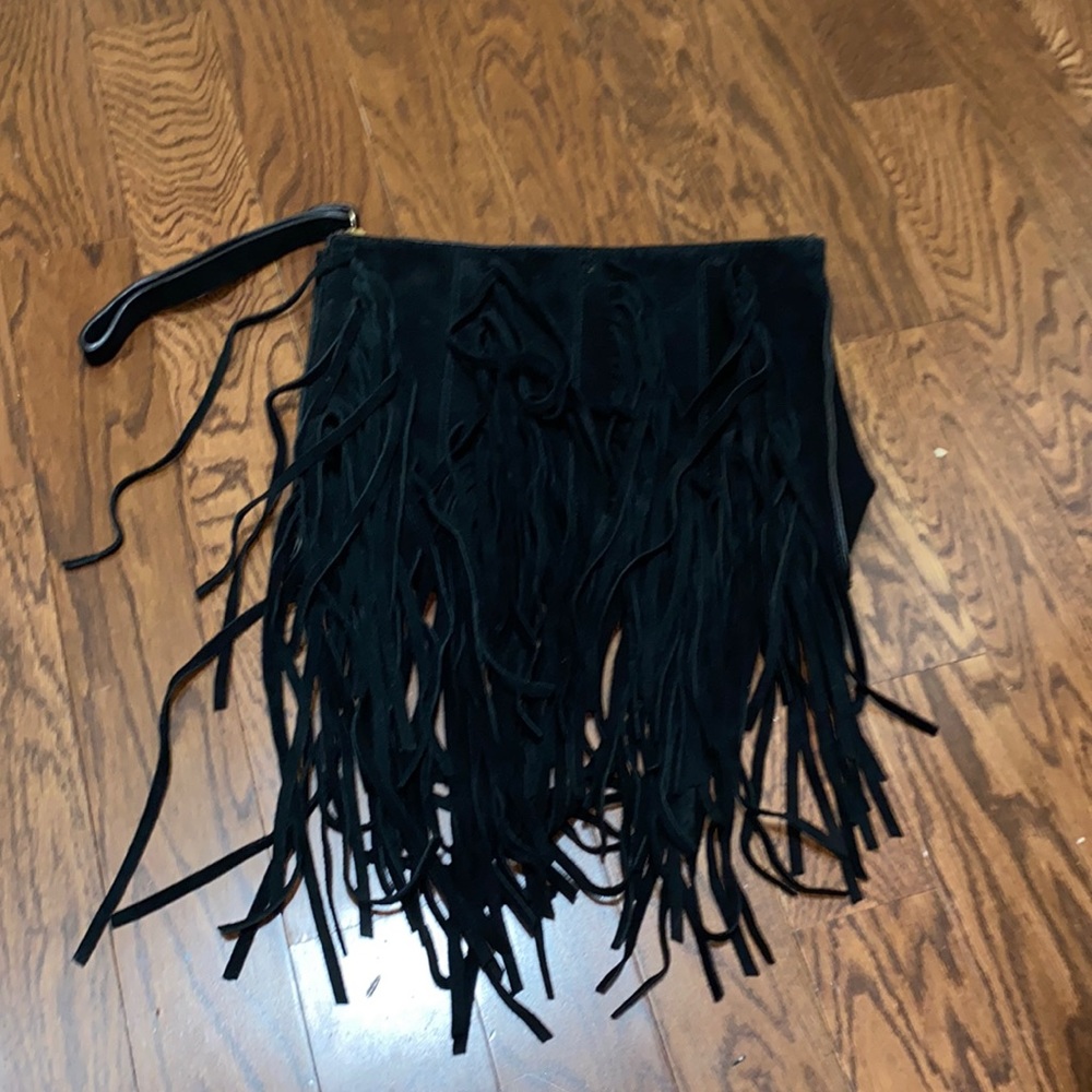 Fringe Suede Clutch